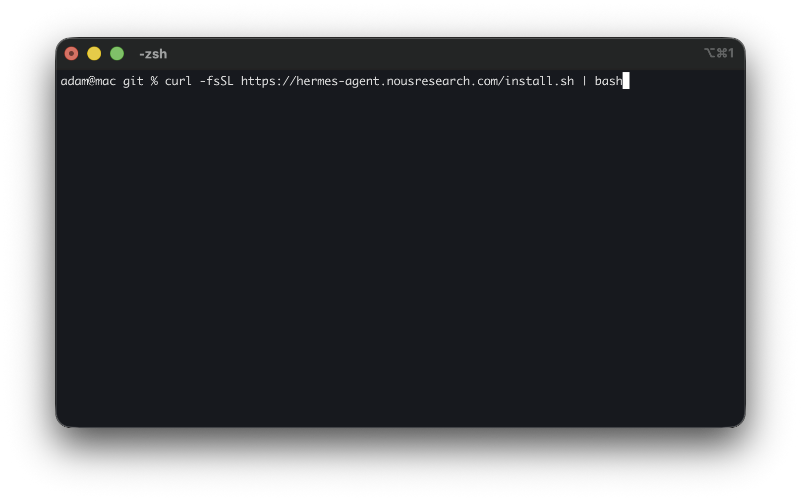在 macOS 的 Terminal 中运行官方安装脚本。